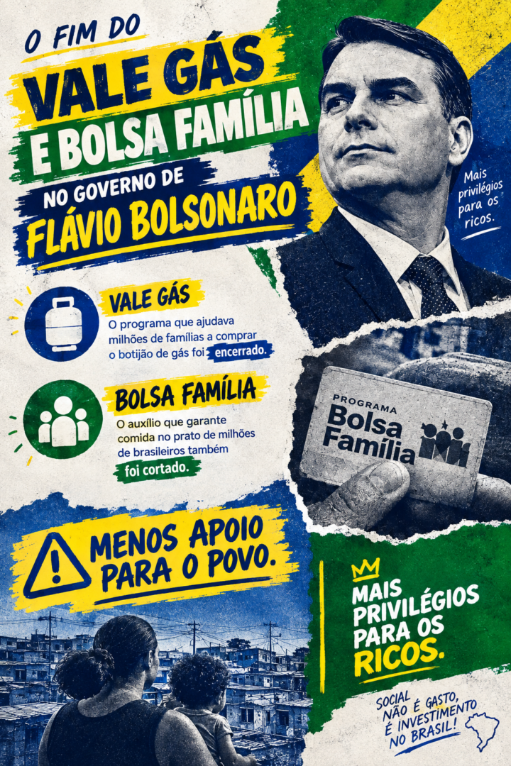 Arte da mobilização — Cards de IA: Brazilian Welfare Cuts Protest Poster